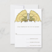 Carte RSVP de réponse aux papillons Art Déco Nouve (Devant)