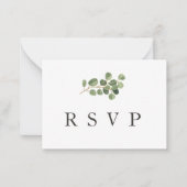Carte RSVP de réponse du Mariage Budget Greenery (Devant)