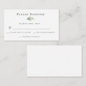 Carte RSVP de réponse du Mariage Budget Greenery (Devant / Derrière)