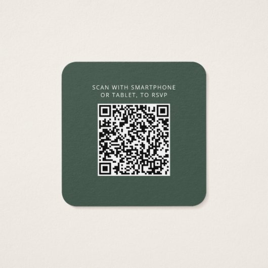 Carte RSVP de réponse du Mariage de code QR élégan (Dos)