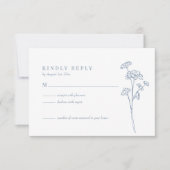 Carte RSVP de réponse du Mariage périphérique fleu (Devant)