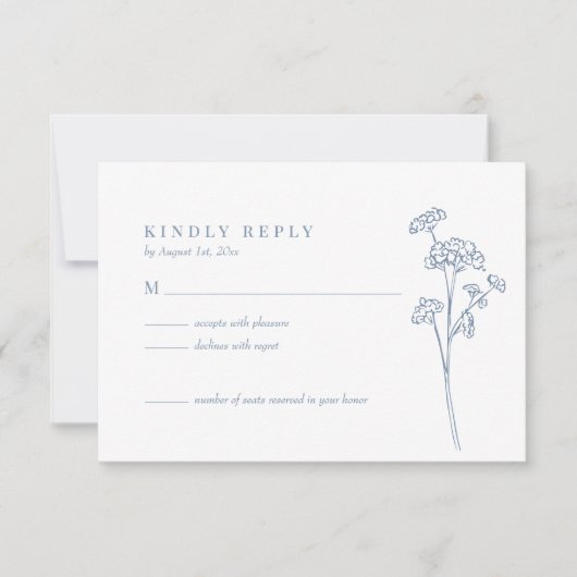 Carte RSVP de réponse du Mariage périphérique fleu (Devant)