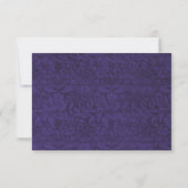 Carte RSVP de réponse Mariage damassé violet (Dos)