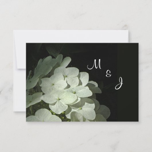Carte RSVP de réponse Mariage Hydrangea blanche (Devant)