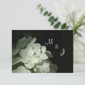 Carte RSVP de réponse Mariage Hydrangea blanche (Debout devant)