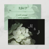 Carte RSVP de réponse Mariage Hydrangea blanche (Devant / Derrière)