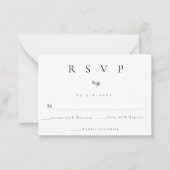 Carte RSVP de réponse Mariage simple Budget (Devant)