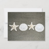 Carte RSVP de Sanddollar de poisson de plage X et  (Devant)