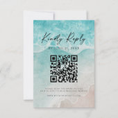 CARTE RSVP DE SITE WEB DE CODE QR MODERNE PLAGE (Devant)