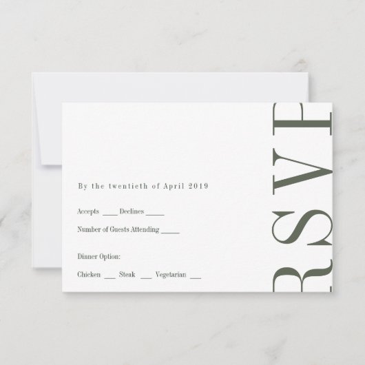 Carte RSVP de style éditorial (Devant)