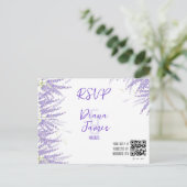 Carte RSVP de style Lavande mariage (Debout devant)