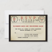 Carte RSVP de style Telegram vintage (Devant)