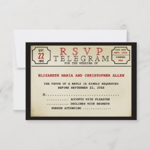 Carte RSVP de style Telegram vintage
