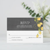 Carte rsvp de tableau rouge rose Jaune (Debout devant)