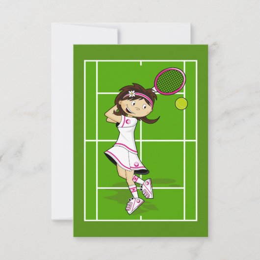 Carte RSVP de Tennis Girl (Devant)