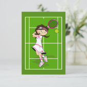 Carte RSVP de Tennis Girl (Debout devant)