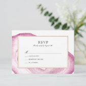 Carte RSVP de tranche d'aquarelle | Mauve rose (Debout devant)