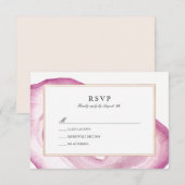 Carte RSVP de tranche d'aquarelle | Mauve rose (Devant / Derrière)