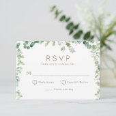 carte RSVP de verdure d'eucalyptus moderne (Debout devant)