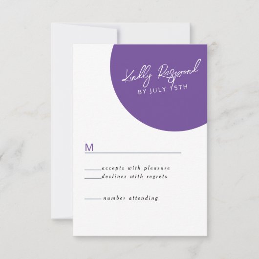 Carte RSVP Décontractée Magenta Violet Jaune vive (Devant)