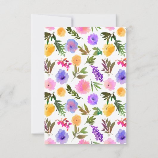 Carte RSVP Décontractée Magenta Violet Jaune vive (Dos)