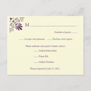 Carte RSVP d'éléments de déco violet