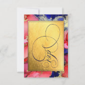 Carte RSVP Deluxe Gold Abstrait Ink Art Wedding (Dos)