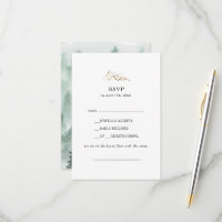 Carte RSVP Demande de chansons Green et Gold Mount