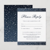 Carte RSVP Denim et Diamonds Répondre (Devant / Derrière)