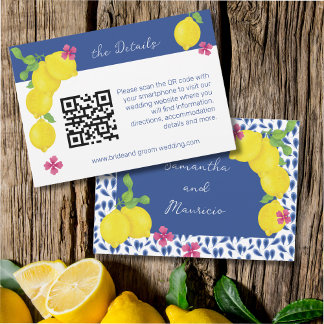 CARTE RSVP DES LÉMONS DE COULEUR D'EAU