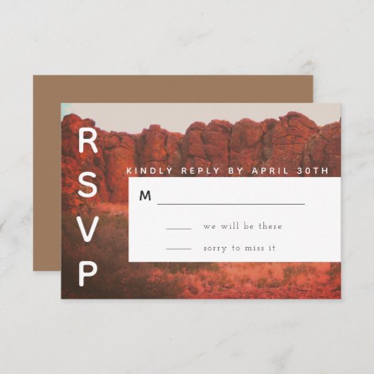 Carte RSVP Desert Rocks (Devant / Derrière)