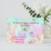 Carte RSVP Design Tie Dye Aqua (Debout devant)