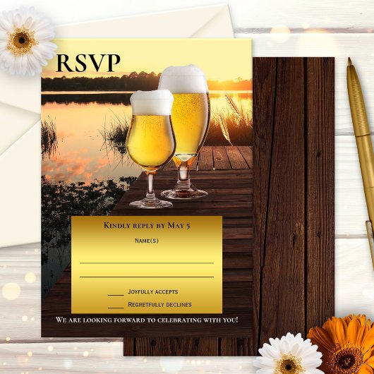 Carte RSVP d'été de la bière Sunset