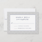 Carte RSVP Diamant Dot | Grey and Navy (Devant)
