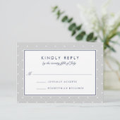 Carte RSVP Diamant Dot | Grey and Navy (Debout devant)