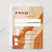 Carte rsvp d'inspiration rétro, conception orange (Devant)