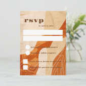 Carte rsvp d'inspiration rétro, conception orange (Debout devant)