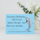 Carte RSVP Dolphin Birthday (Debout devant)