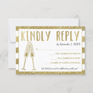 Carte RSVP du 50e anniversaire, Faux Gold