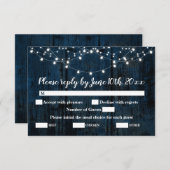 Carte RSVP du boîtier mariage (Devant / Derrière)