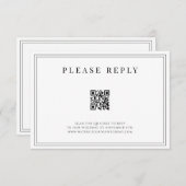 Carte RSVP du code QR du Mariage officiel (Devant / Derrière)