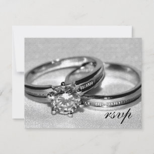 Carte RSVP du jeu d'anneaux de Mariage diamant