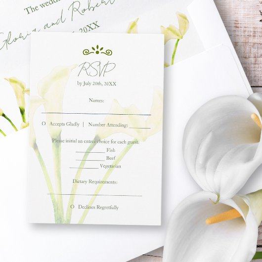 Carte RSVP du Mariage mexicain Calla Lily