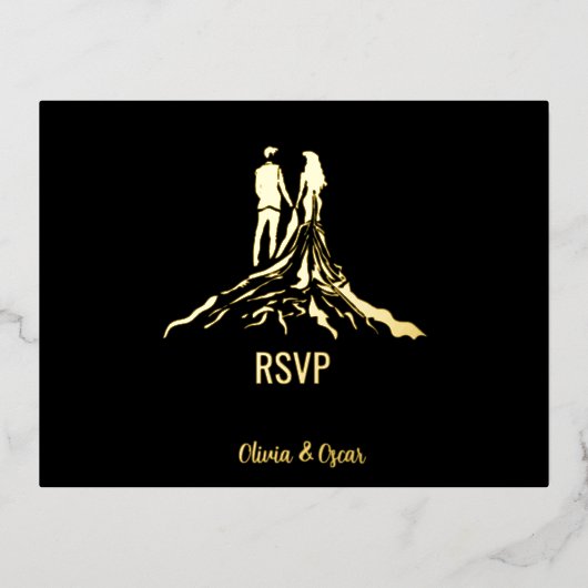 carte rsvp du mariage royal Foil (Recto)