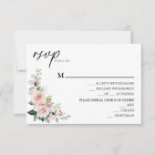 Carte RSVP du menu Mariage blanc flou (Devant)