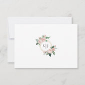 Carte RSVP du menu Mariage blanc flou (Dos)