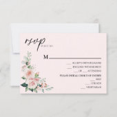 Carte RSVP du menu Mariage rose flou (Devant)