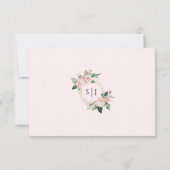 Carte RSVP du menu Mariage rose flou (Dos)
