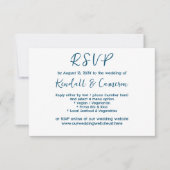 Carte RSVP du menu Texte bleu neutre (Devant)