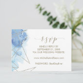 Carte RSVP du site Web du Mariage d'aquarelle géom (Debout devant)